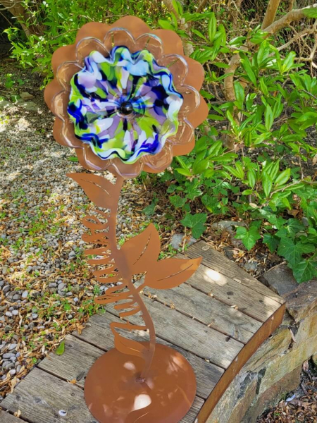 Edelrost Gartenblume Zuhause, blau