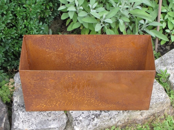 Edelrost Blumenkasten 40 cm, 60 cm oder 80 cm