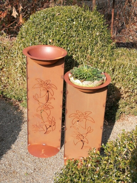 Edelrost Blumenständer Lilie