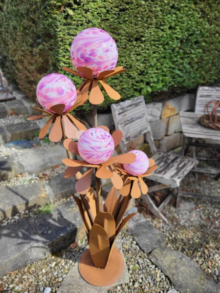 Edelrost Glasblume Blumenzauber, 120 cm, rosa-lila