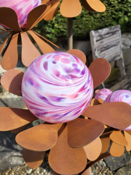 Edelrost Glasblume Blumenzauber, 120 cm, rosa-lila