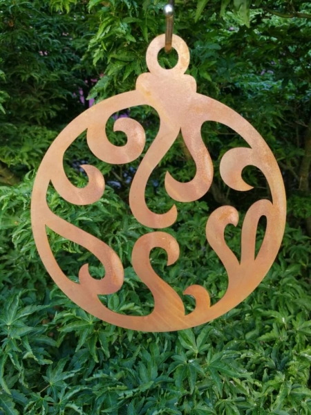 Edelrost Christbaumkugel Ornament