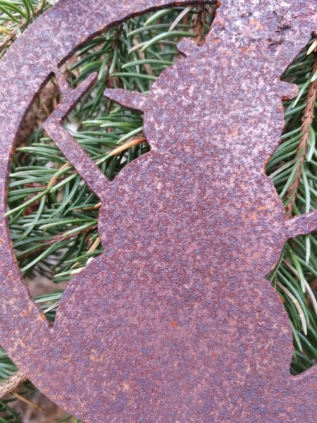 Edelrost Christbaumkugel Schneemann