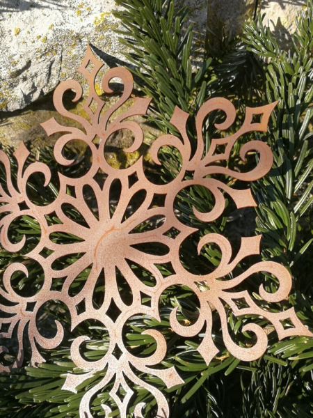 Edelrost Christbaumschmuck Schneeflocke 4