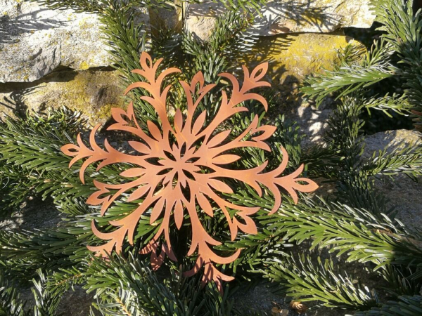 Edelrost Christbaumschmuck Schneeflocke 6