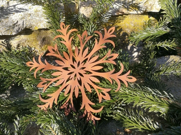 Edelrost Christbaumschmuck Schneeflocke 6
