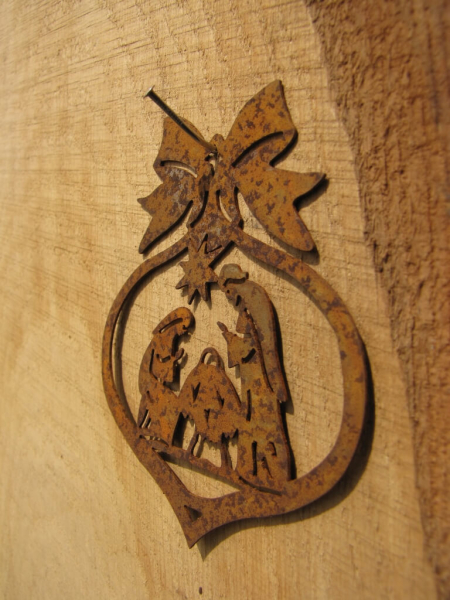 Edelrost Christbaumschmuck Krippe