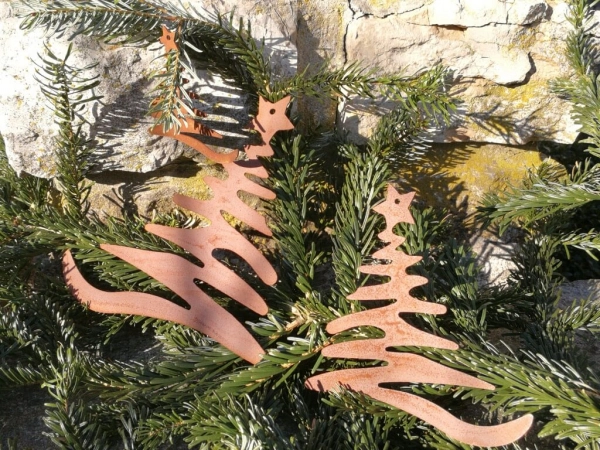 Edelrost Christbaumschmuck Weihnachtsbaum, 3 Größen