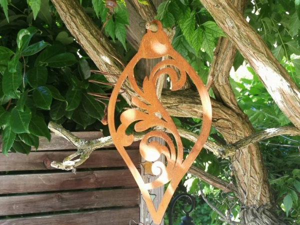 Edelrost Christbaumhänger Zapfen Ornament