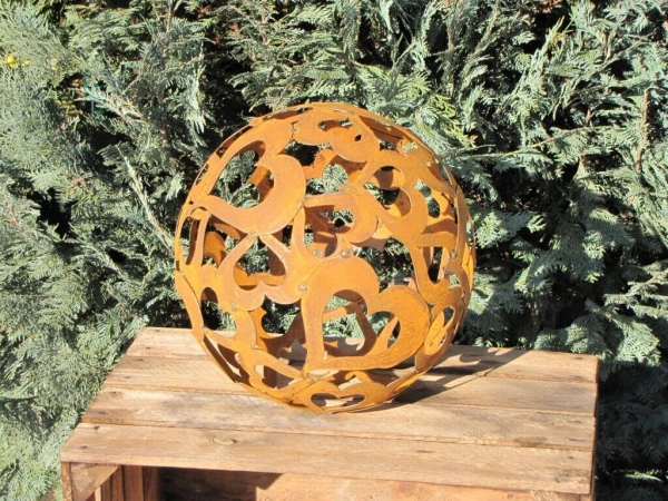 Edelrost Herzkugel 30 cm