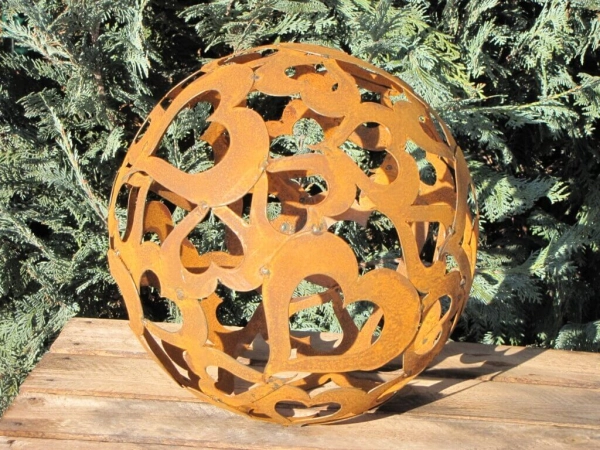 Edelrost Herzkugel 30 cm