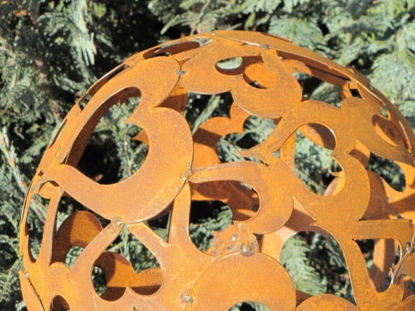 Edelrost Herzkugel 30 cm