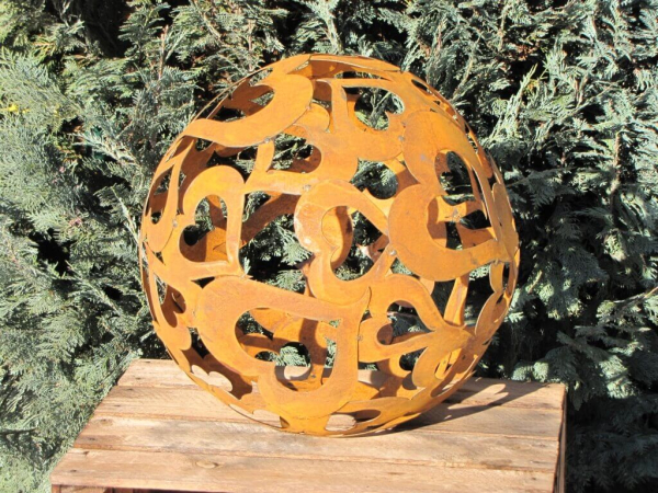 Edelrost Herzkugel 40 cm