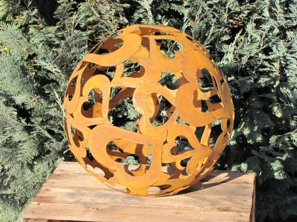 Edelrost Herzkugel 40 cm