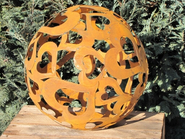 Edelrost Herzkugel 40 cm
