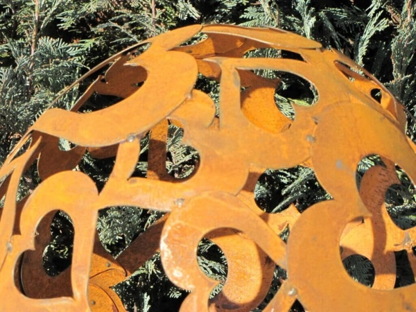 Edelrost Herzkugel 40 cm