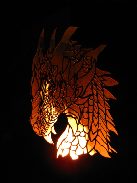 Edelrost Dekosäule Drache inkl. Brenntopf