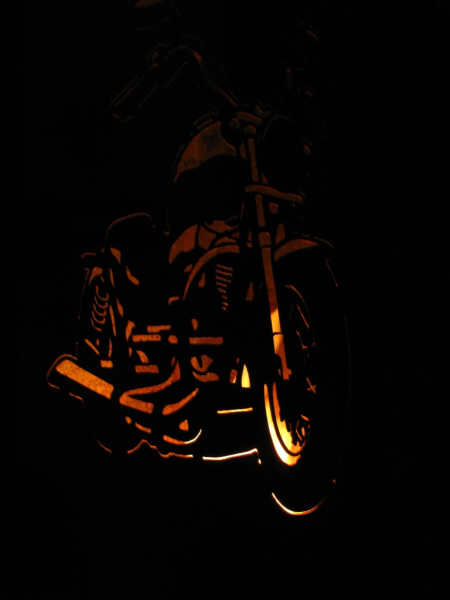Edelrost Dekosäule Motorrad inkl. Brenntopf
