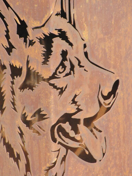 Edelrost Dekosäule Schäferhund