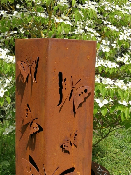 Edelrost Dekosäule Schmetterling 3D