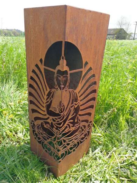 Edelrost Dekosäule Thaibuddha