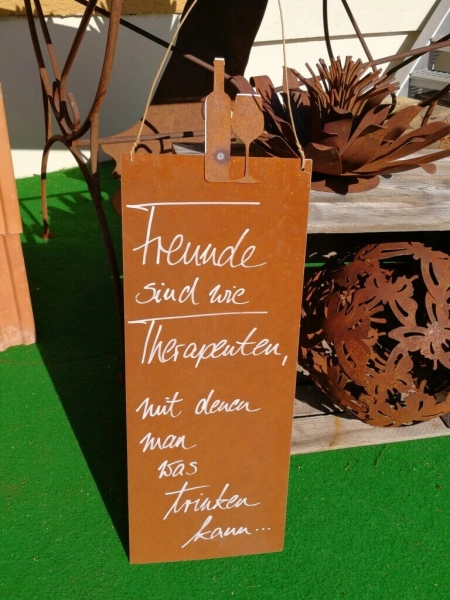 Edelrost Schild Freunde sind wie Therapeuten