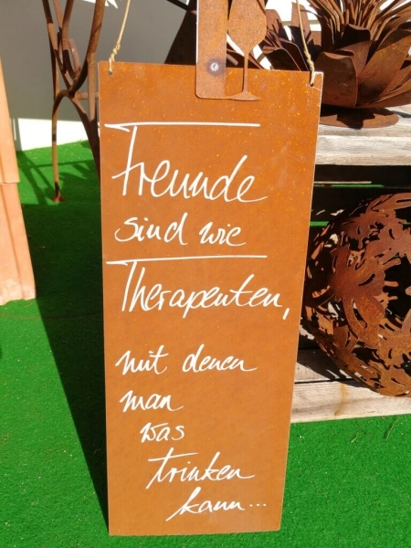 Edelrost Schild Freunde sind wie Therapeuten