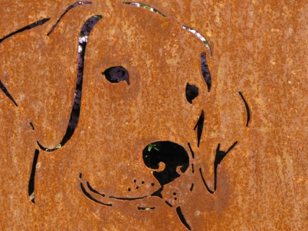 Edelrost Dekoschild Hund Mein Revier
