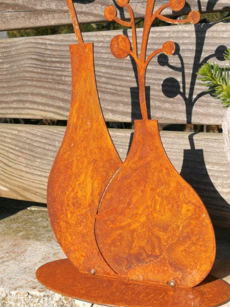 Edelrost Doppelvase Blumen