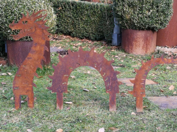 Edelrost Drache, 3-teilig