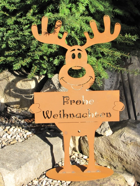 Edelrost Elch Frohe Weihnachten