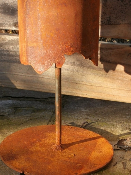 Edelrost Windlicht Fackel Kreta, auf Sockel