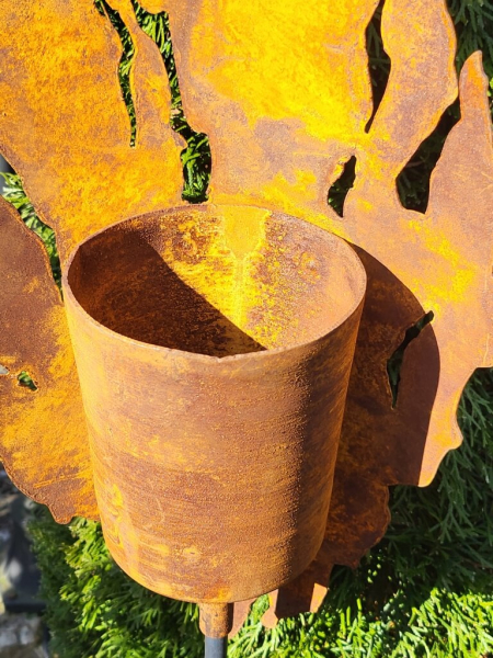 Edelrost Gartenfackel Riss-Segel