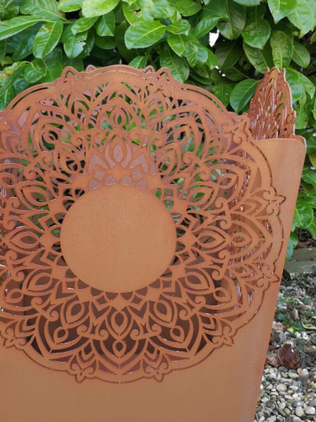 Edelrost Feuerkorb Mandala