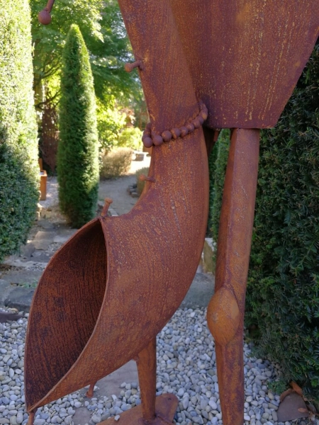 Edelrost Frosch mit Saxophon