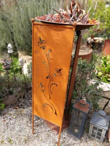 Edelrost Gartenschild Kronen mit Rahmen