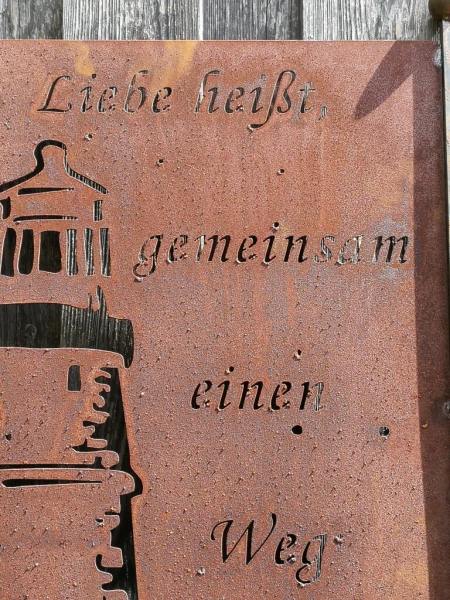 Edelrost Gartenschild Leuchtturm
