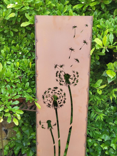 Edelrost Gartenschild Pusteblume