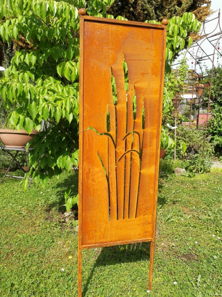 Edelrost Gartenschild Schilf - Angels Garden Dekoshop