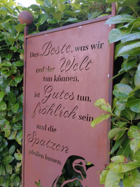 Edelrost Gartenschild Spatz