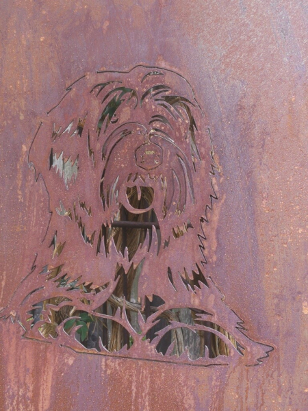 Edelrost Gartenschild Tibet Terrier Unser Revier