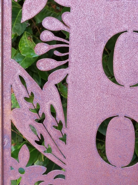 Edelrost Gartenschild Welcome