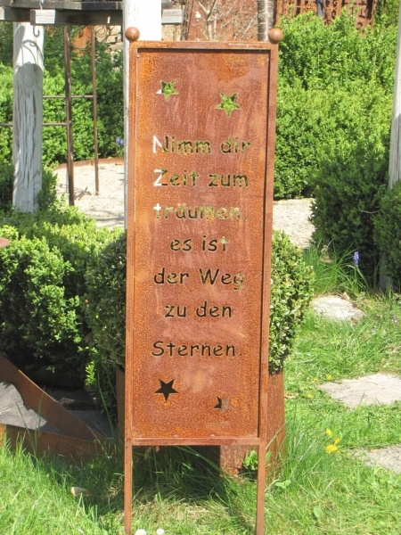 Edelrost Gartenschild Weg zu den Sternen