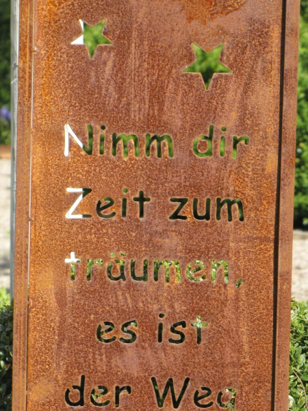 Edelrost Gartenschild "Weg zu den Sternen"