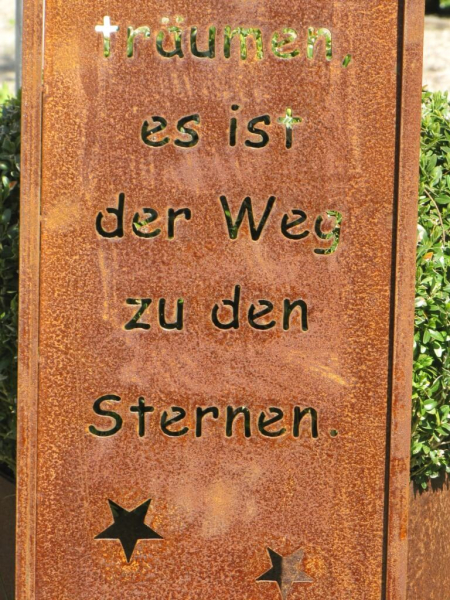 Edelrost Gartenschild "Weg zu den Sternen"