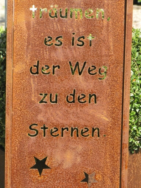 Edelrost Gartenschild Weg zu den Sternen