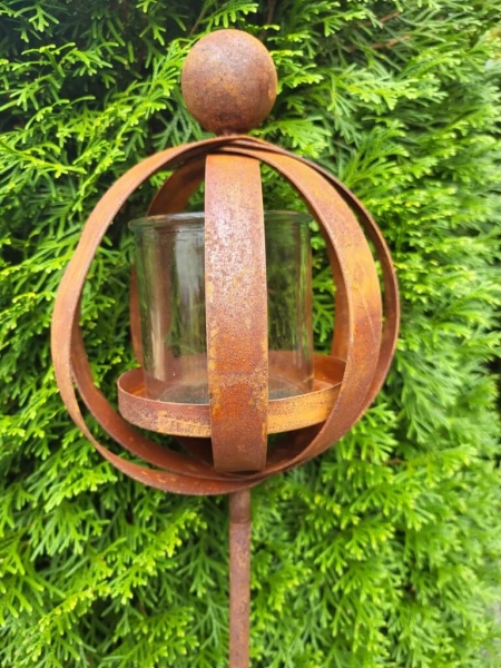 Edelrost Gartenstecker Arco, inkl. Glas