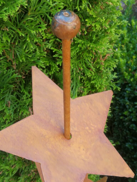 Edelrost Gartenstecker, mehrere Sterne