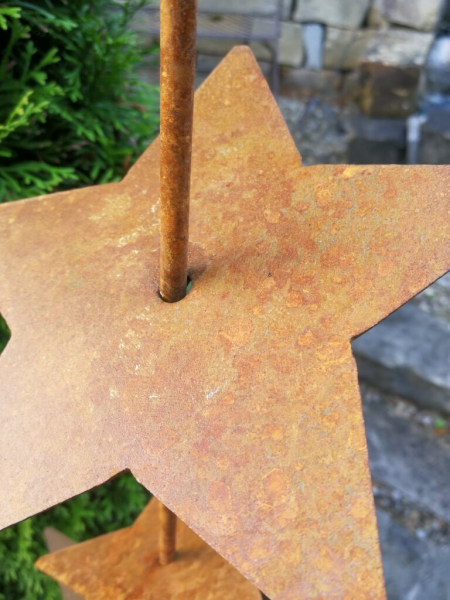 Edelrost Gartenstecker, mehrere Sterne