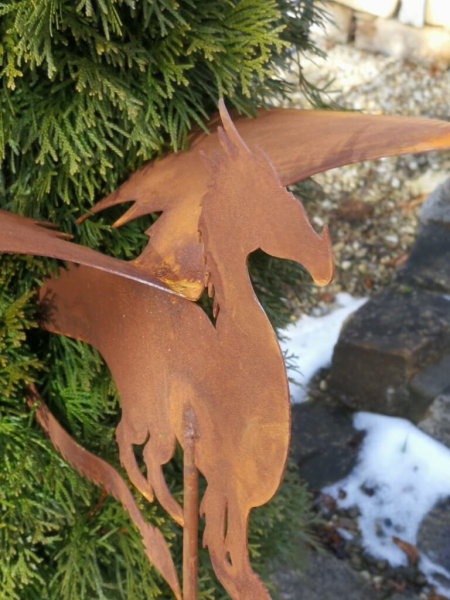 Edelrost Gartenstecker Drache Sauron